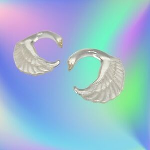 Ear Gauges Hangers 4GA-5mm Clear Acrylic Swans Pair Strechers Body Jewelry